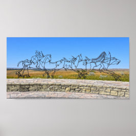 Poster Escultura Memorial Indiana, Little Bighorn, Montan