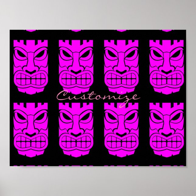 Poster Escultura Tiki Rosa Thunder_Cove (Frente)