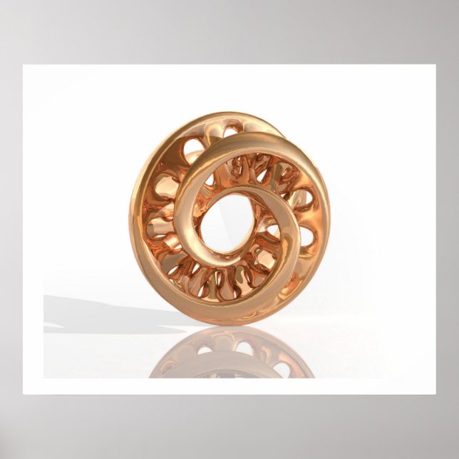 Poster Escultura virtual Moebius Bright Dourado B (Frente)