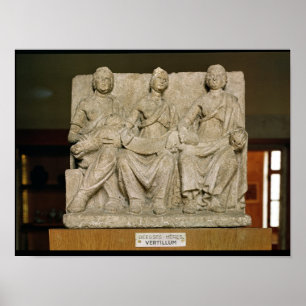 Póster Escultura votiva de uma deidade tripla da mãe