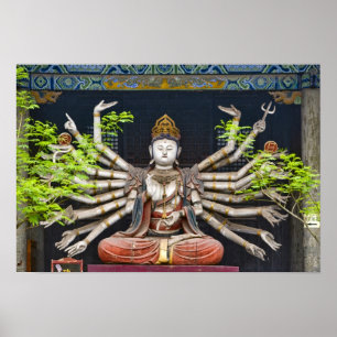 Poster Esculturas antigas pintadas em Shuanglin