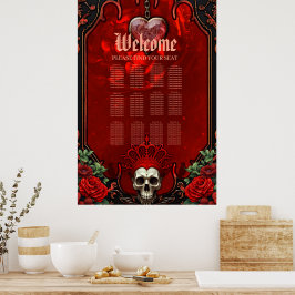 Poster Escuridão real, coração gótico e crânio.