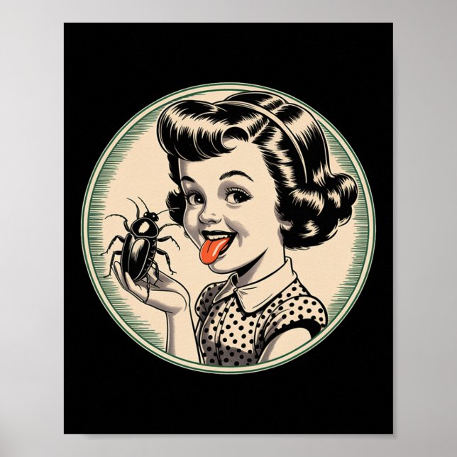 Poster Escuro Humor Vintage Retrosofisticado - Inseto Lic (Frente)
