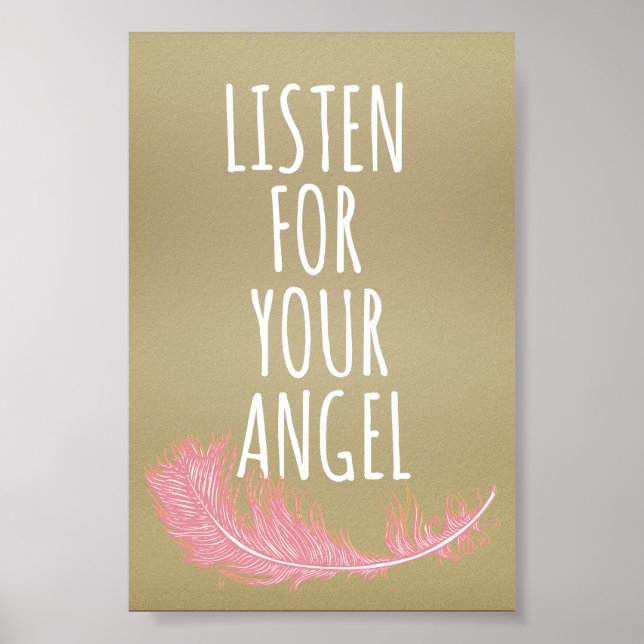 Poster Escuta inspiracional para sua citação de anjo (Frente)