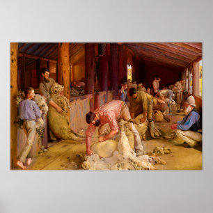 Poster Escutando os Rams por Tom Roberts (1890)