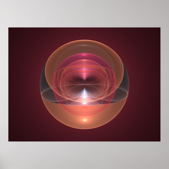 Poster Esfera de Espaço de Arte Óptica Fractal 01 (Frente)