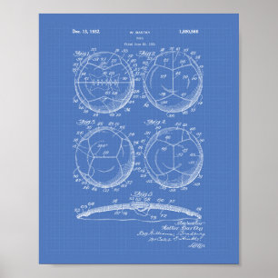 Póster Esfera de Futebol 1932 Arte Patente - Blueprint