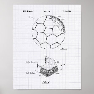 Poster Esfera de Futebol 1996 Arte Patente - Peper Lined
