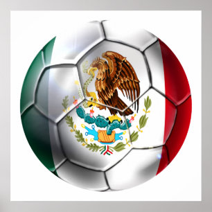 Póster Esfera de futebol do México el Tri