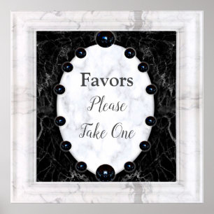 Poster Esferas    brancas e negras de mármore opulentes