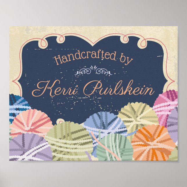 Poster Esferas coloridas de revestimento de crochê com tr (Frente)