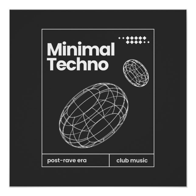 Póster Esferas de design de Minimal Techno (Frente)