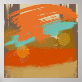 Poster Esferas dos Círculos de Pintura na Paisagem abstra