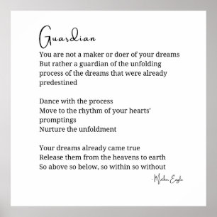 Poster Esforço do Guardian Encorajando Poem Wall Art
