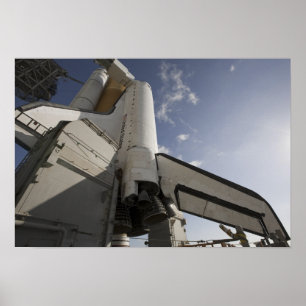 Póster Esforço do vaivém espacial na plataforma de