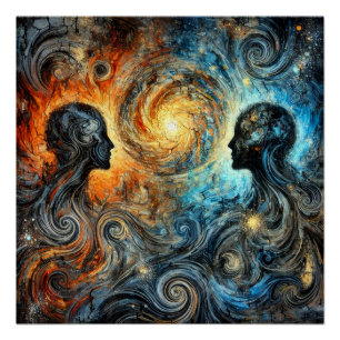 Póster Esfregaços etéreos e Silhuetas