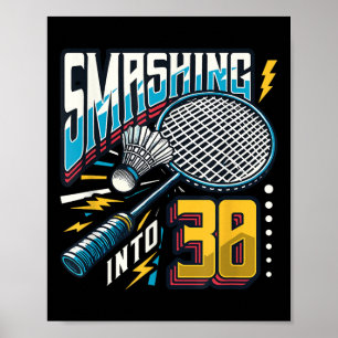 Poster Esfregando Em 30 Anos Badminton Lover 30 Birthd
