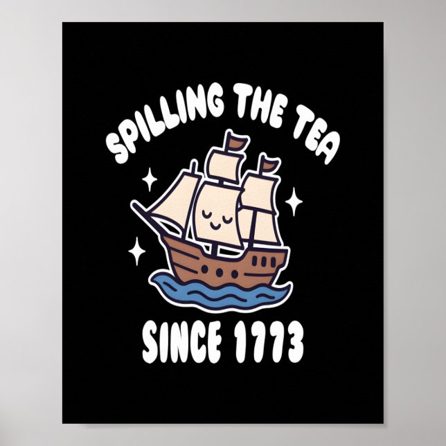 Poster Esfregando O Chá Desde 1773 - História Engraçada P (Frente)