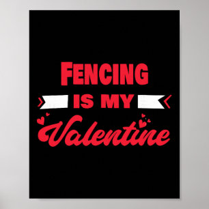 Poster Esgrima É Meu Dia Dos Namorados Valentines Day Eng