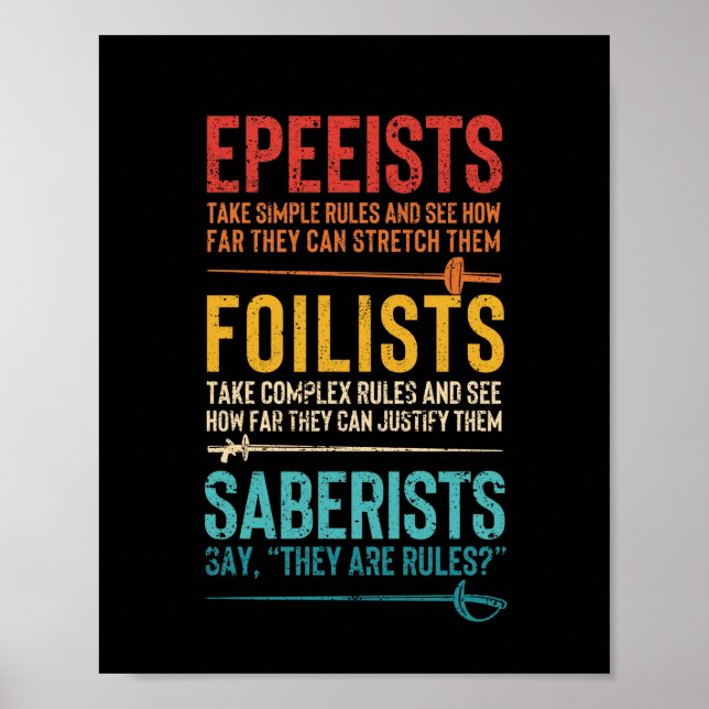 Poster Esgrima engraçada, caça de espuma espinheira (Frente)