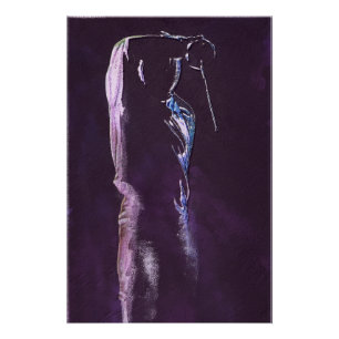 Póster Esgrima Silhouette Poster brilhante