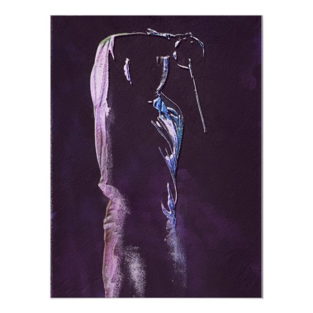 Póster Esgrima Silhouette Poster brilhante (Frente)