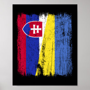 Poster Eslováquia Ucrânia Meia Bandeira Eslovaca Herança