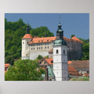 Póster ESLOVÊNIA, GORENJSKA, Skofja Loka: Igreja das Rua