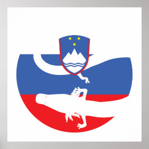 Poster Eslovênia Olm Bandeira Nacional Eslovena