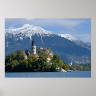 Póster Eslovênia, Sangada, Lago Sangada, Ilha Sangada, S