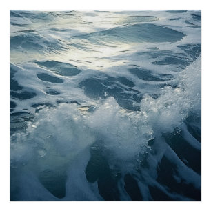 Póster Esmagamento das ondas de espuma