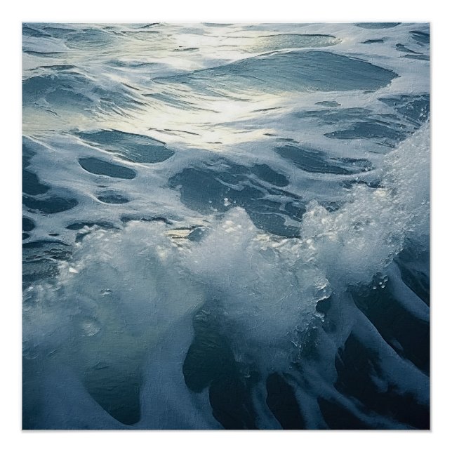 Póster Esmagamento das ondas de espuma (Frente)