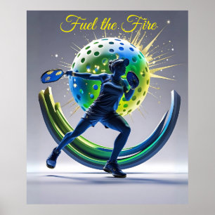 Poster Esmagamento de energia do Pickleball - Energia em