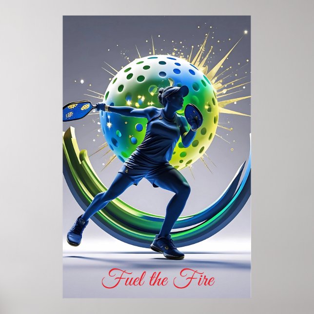 Poster Esmagamento de energia do Pickleball - Energia em  (Frente)