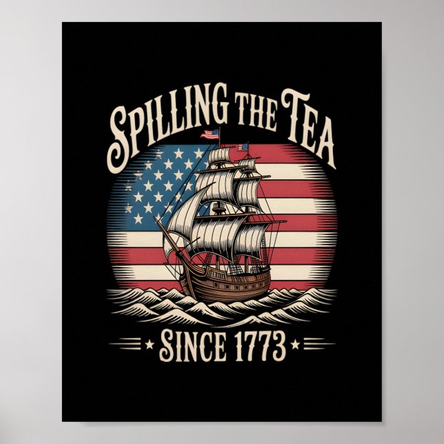 Poster Esmagando O Chá Desde 1773 Meme Engraçado (Frente)