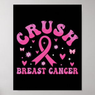 Poster Esmagar a consciência do Cancer Mama Friso Rosa Fr