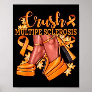 Poster Esmague a Esclerose Múltipla Brilho Laranja Fita C