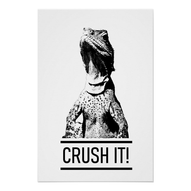 Póster Esmague! Texto Motivacional | Lagarto (Frente)