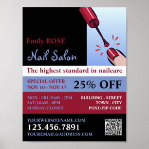 Poster Esmalte de Unha, Técnico de Unhas, Anúncio de Salã