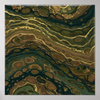 Esmeralda & Ouro: Textura Abstrata Marmoreada Flui
