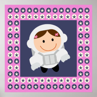 Póster Espachante de estrelas rosa e azul