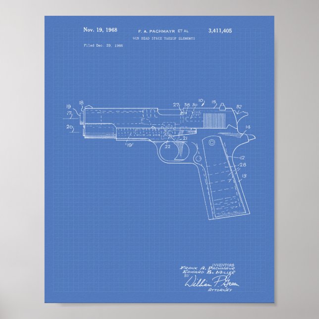 Póster Espaço da cabeça de arma 1968 Projeto de arte pate (Frente)