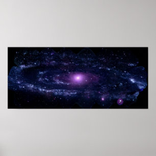 Póster Espaço da Galáxia de Andrômeda Roxo Ultraviolet