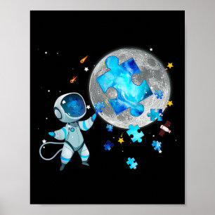 Poster Espaço de Consciência Autismo Estende Astronauta N