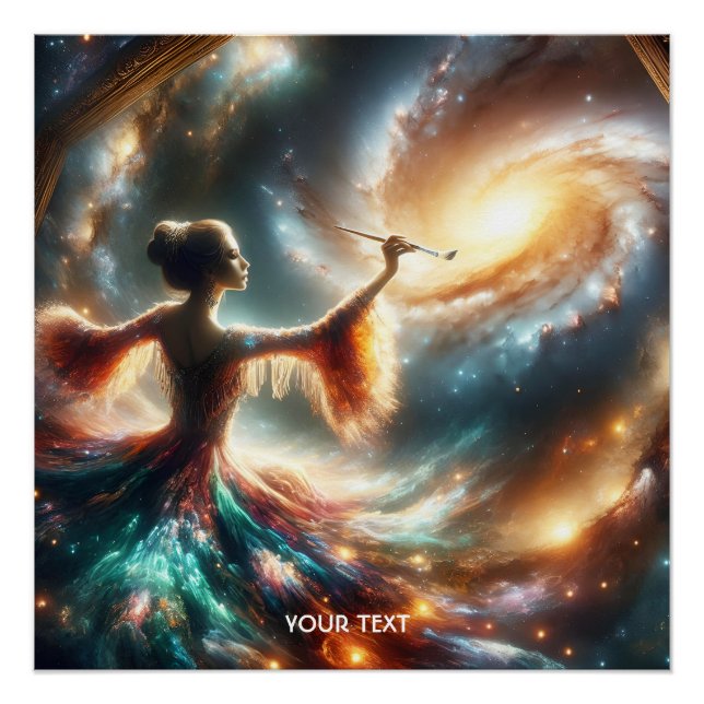 Póster Espaço de Pintura de Garota Fantasia (Frente)
