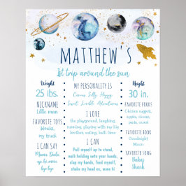 Poster Espaço Dourado da Galáxia Azul Primeiro Marco de A