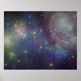 Póster Espaço, estrelas, galáxias e nebulosas