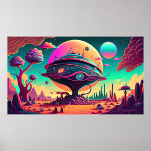 Poster Espaço Psicodélico Mágico