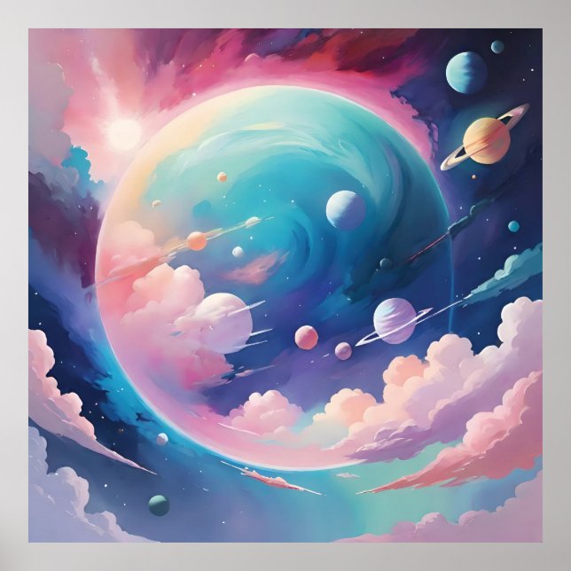 Poster Espaço temático abstrato art (Frente)