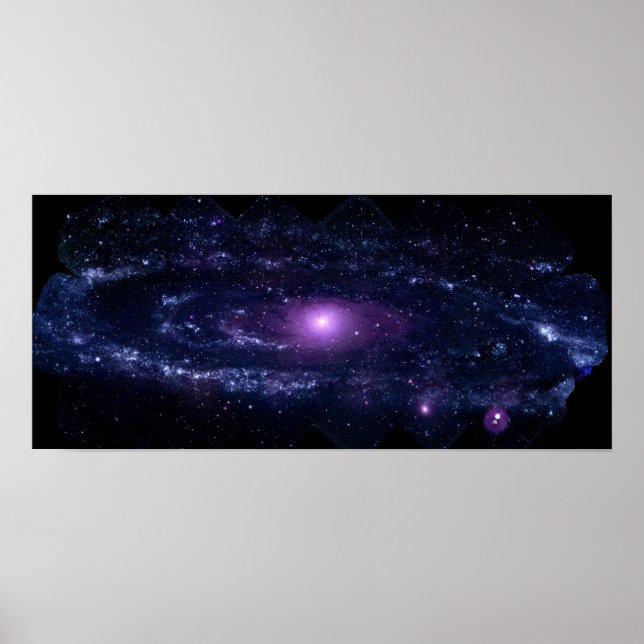 Póster Espaço Ultravioleta Roxo Andromeda Galáxia (Frente)